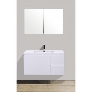 Badkamermeubelset Sanimar Sevilla 100 cm Inclusief Spiegelkast Wit Badkamermeubelset Sanimar Sevilla 100 cm Inclusief Spiegelkast Wit