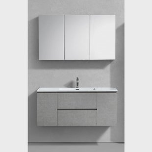 Badkamermeubelset Sanimar Genua 120 cm Inclusief Spiegelkast Betonlook