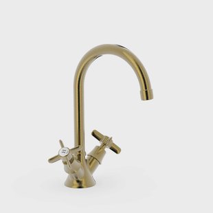 Wastafelmengkraan Tres Clasic Draaibaar 2 Grepen Verouderd Messing