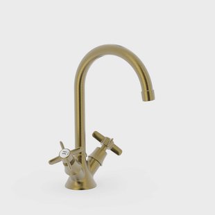 Wastafelmengkraan Tres Clasic Draaibaar 2 Grepen Verouderd Messing Mat