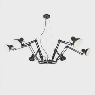 QAZQA Industriële hanglamp zwart 6-lichts verstelbaar - Hobby Spinne QAZQA Industriële hanglamp zwart 6-lichts verstelbaar - Hobby Spinne