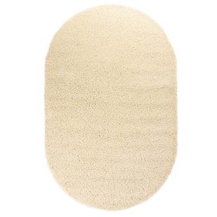 Tapeso Ovaal hoogpolig vloerkleed shaggy Trend effen - crème - 150x240
