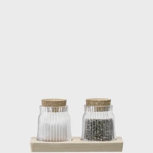 L.S.A. - Gio Line Voorraadpot 8,5 cm met Serveerplank Set van 2 Stuks