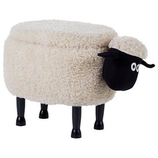 Beliani - SHEEP - Poef - Creme - Polyester Beliani - SHEEP - Poef - Creme - Polyester
