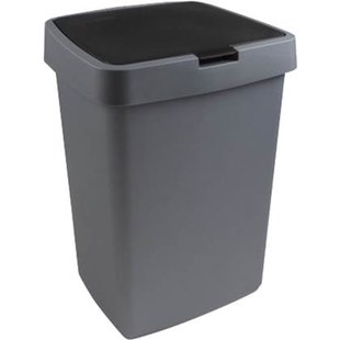 Sunware Delta Prullenbak - 25L - met klep deksel - metallic|zwart