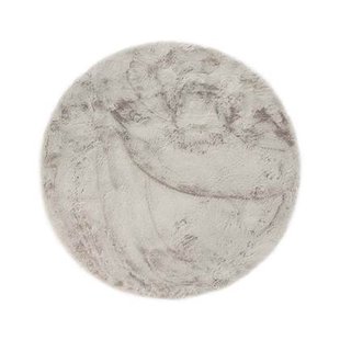 Tapeso Rond hoogpolig vloerkleed - Comfy plus - lichtgrijs - 100 cm