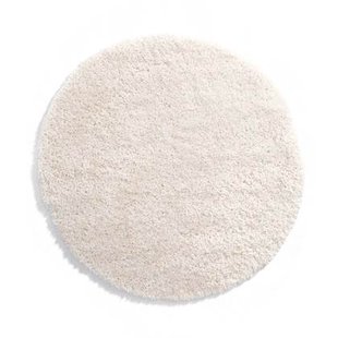 Tapeso Rond hoogpolig vloerkleed - Cozy Shaggy - wit - 80 cm