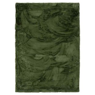 Tapeso Zacht hoogpolig vloerkleed - Comfy plus - olijfgroen - 80x150