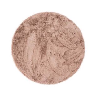 Tapeso Rond hoogpolig vloerkleed - Comfy plus - roze - 120 cm rond Tapeso Rond hoogpolig vloerkleed - Comfy plus - roze - 120 cm rond