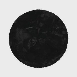 Tapeso Rond hoogpolig vloerkleed - Comfy plus - zwart - 100 cm