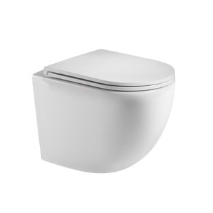 Wandcloset BWS Genova Rimless Glans Wit (Inclusief Softclose Quickrelease Bril)