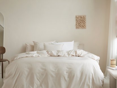 Yumeko Dekbedovertrek katoen TENCEL™ latte chambray 60% biologisch katoen, 40% TENCEL™