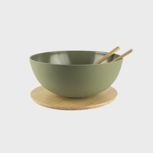 Pebbly - Saladekom XL met Deksel en Saladebestek Giftbox