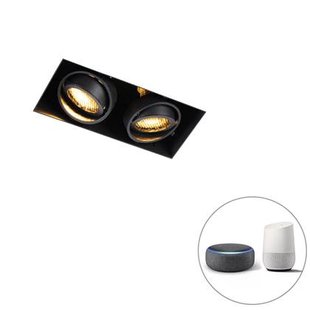 QAZQA Smart inbouwspot zwart Trimless 2-lichts incl. Wifi GU10 -