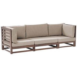 Beliani - TRANI - Tuinbank 3-zits - Bruin - Acaciahout