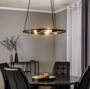 Lucande Linnard hanglamp van staal, 5-lamps