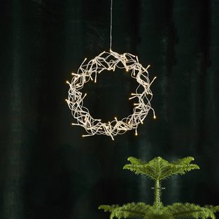 STAR TRADING LED krans krullend, warmwit, Ø 30 cm