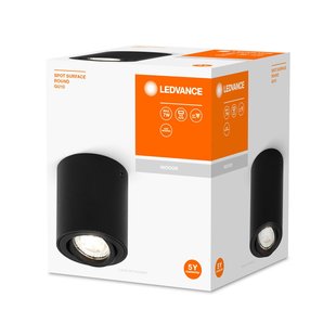 LEDVANCE Surface Round plafondspot GU10 zwart