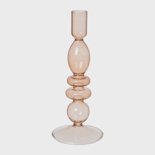 Glazen kandelaar - oranje - ø9x22.5 cm Glazen kandelaar - oranje - ø9x22.5 cm