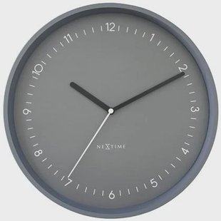 NeXtime - Wandklok 30cm-Stil-Grijs-Aluminium-NeXtime Berlin