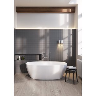 ZEZA Eloise Vrijstaand bad - 170x80cm - acryl - sifon - mat wit 6126_MW