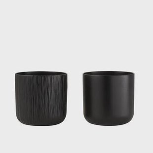 J-Line bloempot Gen - keramiek - zwart - XL - 2 stuks - Ø 21 cm J-Line bloempot Gen - keramiek - zwart - XL - 2 stuks - Ø 21 cm