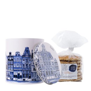 Stroopwafel blik Delft (incl. stroopwafels)