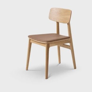 Olivine Lana Houten Eetkamerstoel - Bruine Kunstleren Zitting