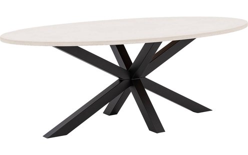 Goossens Eettafel Stone, Ovaal 220 x 120 cm
