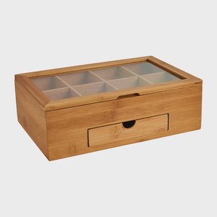 Theekist bamboe met 8 vakken - 30x20x10 cm