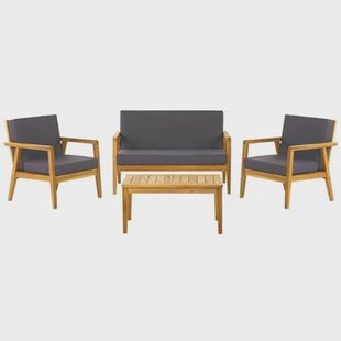 Beliani - PALLANO - Loungeset - Lichte houtkleur - Acaciahout