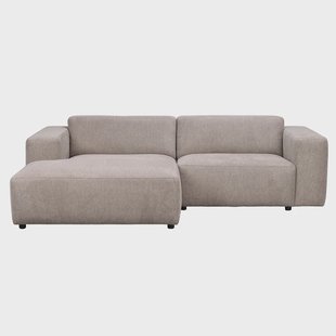 Willard gestoffeerde 3-zits hoekbank beige - links - 234 cm