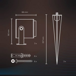 Calex Smart Buitenspot, grondspies, set van 3