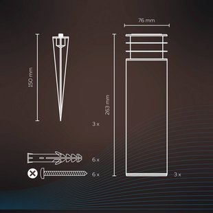 Calex Smart tuinpaal voor buiten, RGBW, set van 3