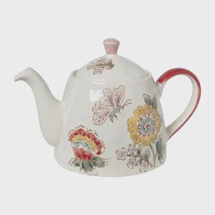 Theepot bloemen en vlinder - multikleur - 750 ml Theepot bloemen en vlinder - multikleur - 750 ml