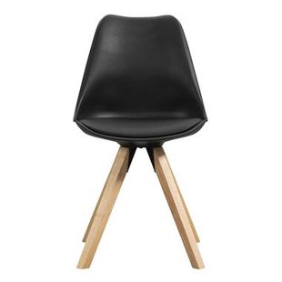 2e Halve Prijs Leen Bakker - Eetkamerstoel Senja - Hout - Kunststof/Hout - Zwart