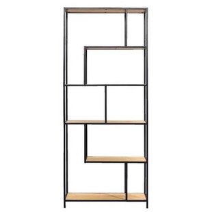 Boekenkast Jaxx - zwart/naturel - 185x77x35 cm - Leen Bakker Boekenkast Jaxx - zwart/naturel - 185x77x35 cm - Leen Bakker