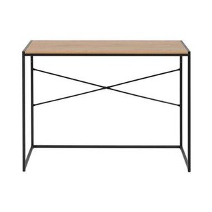 Leen Bakker - Bureau Jaxx - Naturel/zwart - 75x100x45 Cm - MDF - Bruin