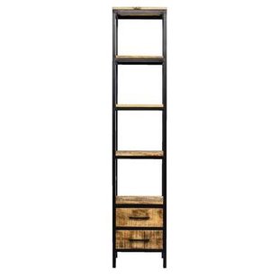Boekenkast Kyan - zwart/naturel - 190x40x40 cm - Leen Bakker Boekenkast Kyan - zwart/naturel - 190x40x40 cm - Leen Bakker