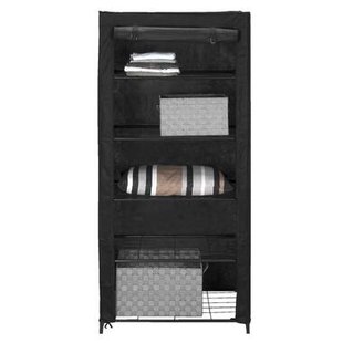 Leen Bakker - Garderobekast Leuven - Antraciet - 168x75x45 Cm - Stof - Grijs