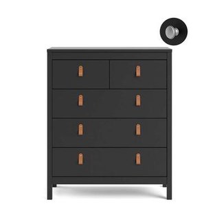 Leen Bakker - Ladekast Madeira - 99x82x38 Cm - Spaanplaat - Zwart