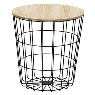 Leen Bakker - Bijzettafel Tokio - 42xØ39,5 Cm - Metaal - Zwart