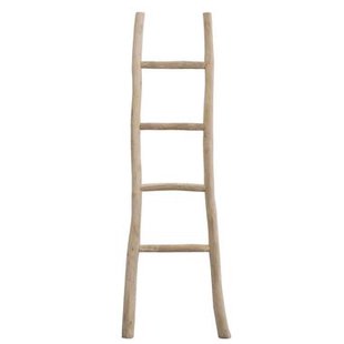 Leen Bakker - Decoratieve Ladder Roel - Teakkleur - 160x55x5 Cm - Teakhout - Bruin
