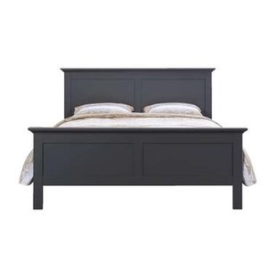 Leen Bakker - Bed Amber - Antraciet - 160x200 Cm - Spaanplaat - Grijs