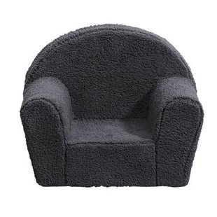 Leen Bakker - Kinderfauteuil Louise - Antraciet - Stof - Grijs - 53x44x36 Cm