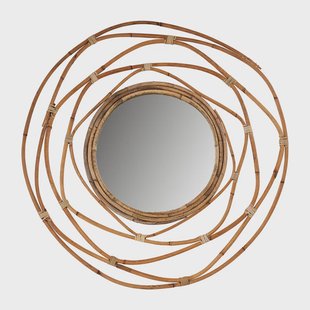 Spiegel met rotan lijst - ø60 cm