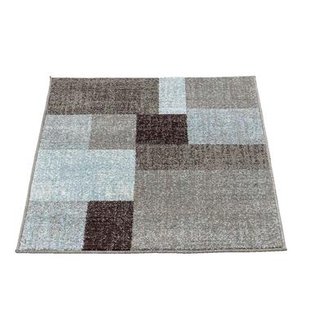 Leen Bakker - Vloerkleed Casa Blok - Blauw - 80x150 Cm - Polypropyleen - Blauw#Grijs