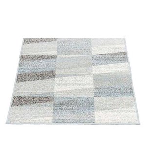 Leen Bakker - Vloerkleed Casa Diagonaal - Grijs - 80x150 Cm - Polypropyleen - Blauw#Grijs