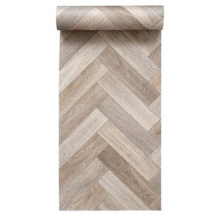 Leen Bakker - Ancares - Greige - Vinyl - Grijs - B400 Cm