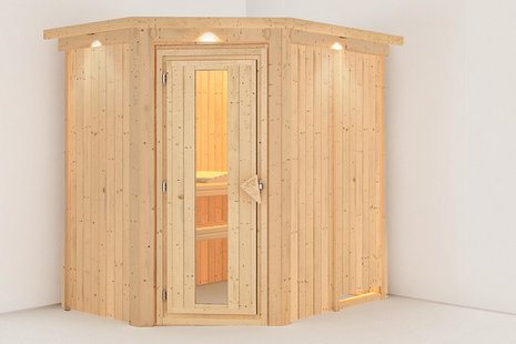 Karibu | Carin Sauna met Dakkraag | Energiesparende Deur